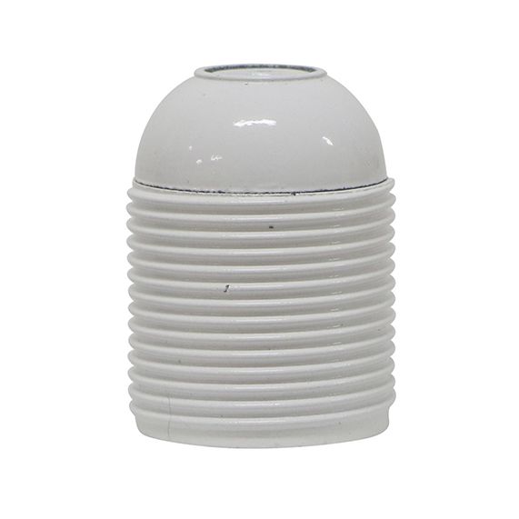 Douille E27 Filetée Blanche Culot Terre Montée