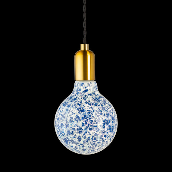 Ampoule MOZAIC bleue G125-filament Led-4W-E27-10000K-Dim G