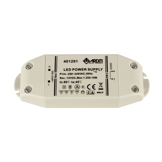 Driver Led 15W 12V DC IP20 CLASS 2