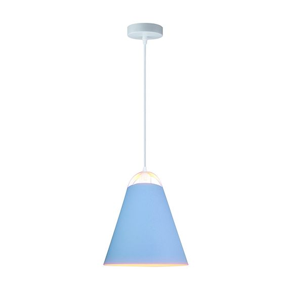 FS EL Suspension E27 Max.60W abat-jour Bleu extérieur / Blanc intérieur cable PVC L.150cm Blanc