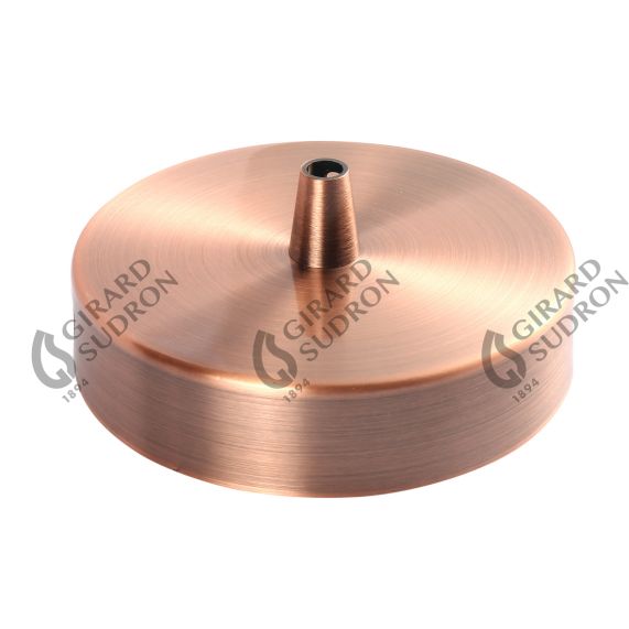 Plafonnier Acier 1 sortie D100mm Cuivre + arrêt de cable D7mm