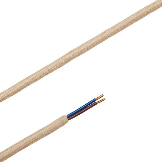 Cable rond chiné écru 2 mètres 2 x 0,75mm2