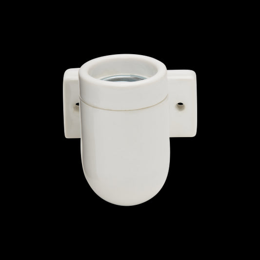 Applique porcelaine E27 av. patte de fixation blanc