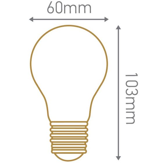 Standard A60 Filament LED 8W E27 4000K 900Lm Dim. Cl.