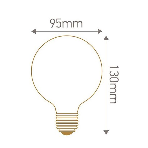 Globe G95 Filament LED 4W E27 2100K 200Lm Dim. Smoky RA>90