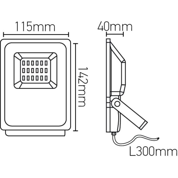 FS Isonoe - EcoWatts - Projecteur LED IP 65 115x41x138 10W 3000K 800lm 120° noir