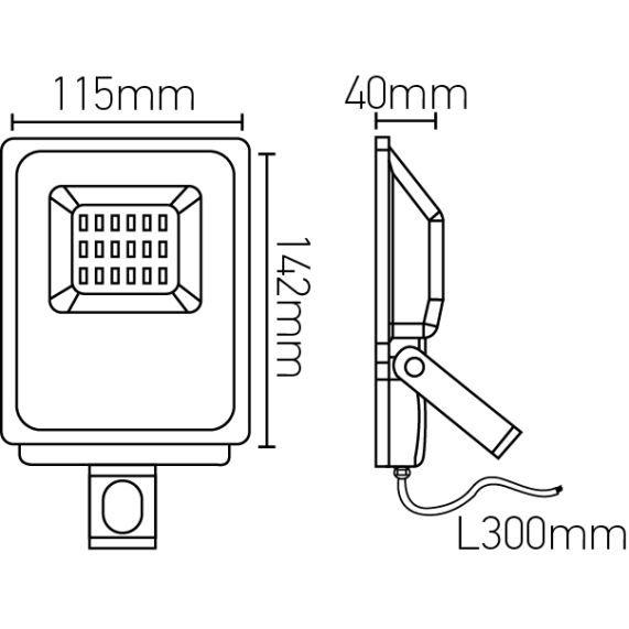 FS Isonoe - EcoWatts - Projecteur LED IP 65 115x41x138 10W 3000K 800lm 120° noir