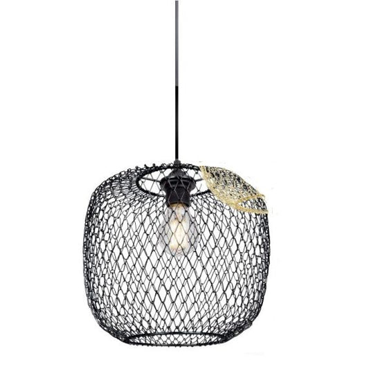 Suspension abat-jour metal E27 noir Colombe IP20