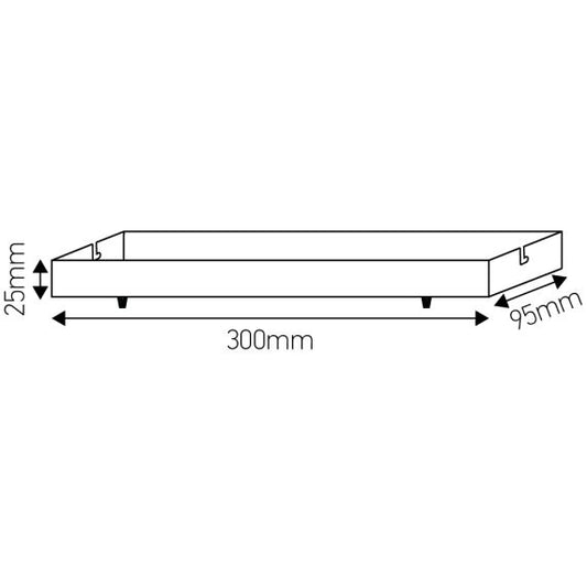 Square ceiling_2 holes_300x95x25mm_white