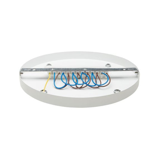 Plafonnier Acier D.300mm Blanc 5 Sorties + Arrêts Pour Câbles D.6mm