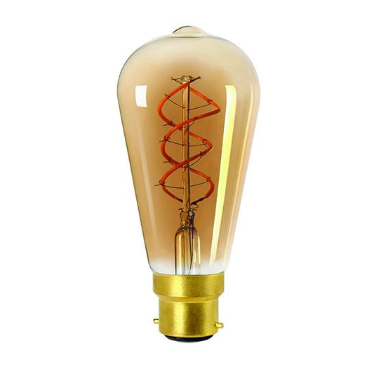 Edison Filament LED TWISTED 4W B22 2000K 200Lm Dim. Amb