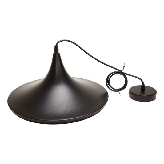 FS EL Suspension E27 abat-jour métal Noir extérieur / Doré Intérieur cable PVC L.100cm