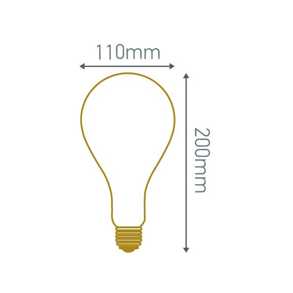 Lampe Filament Métallique Spiralé 200mm 24W E27 2000K Ambre. 3125460249787