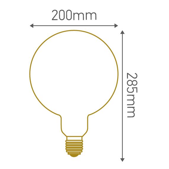 Globe G200 Filament Métallique Spiralé 24W E27 2000K Ambre
