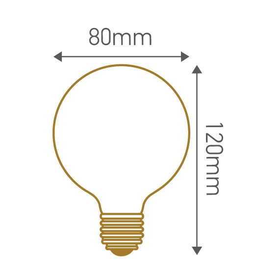 Globe D80 Filament Métallique Spiralé 24W E27 2200K Cl. 3125460249961
