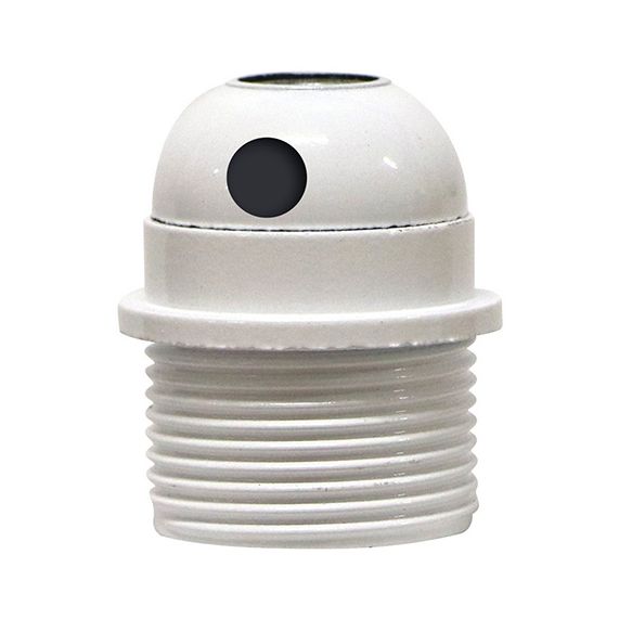 Douille E27 Filetée avec Portée Blanche Culot Percé Montée