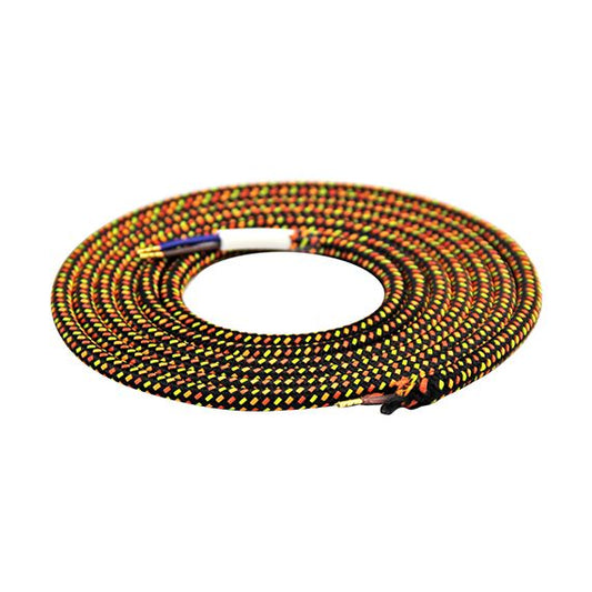 FS Câble Textile Rond 2x0,75mm2 Double Isolation Multicolore 2 Mètres