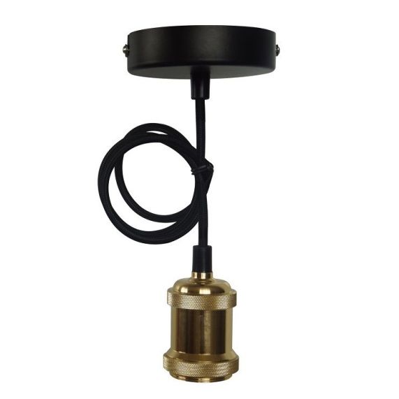 FS EcoWatts - Suspension E27 métal câb. text. L.100cm or