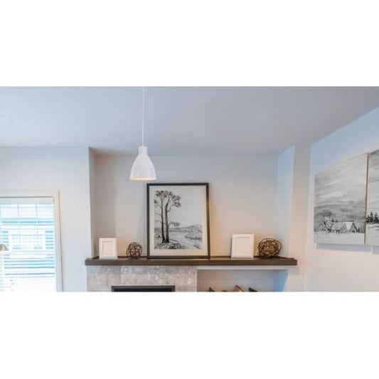 FS EL Suspension E27 abat-jour métal Blanc extérieur/ Doré intérieur cable PVC L.100cm