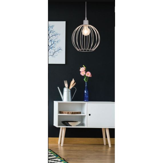 FS EL Suspension E27 Max.40W abat-jour Metal Blanc extérieur / intérieur cable PVC L.100cm Blanc