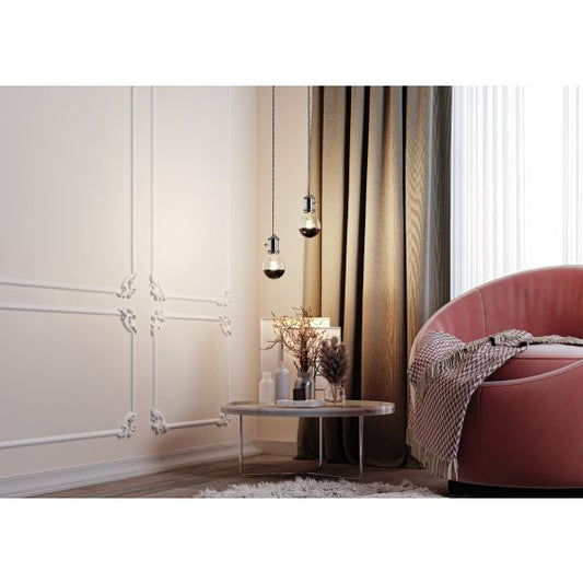 Douille acier E27 chrome av db bagues de serrage et interrupteur