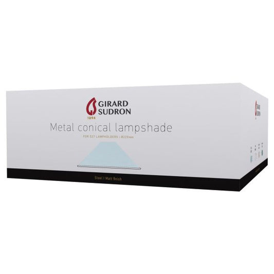 Abat-jour métal conique ø220mm blanc mat