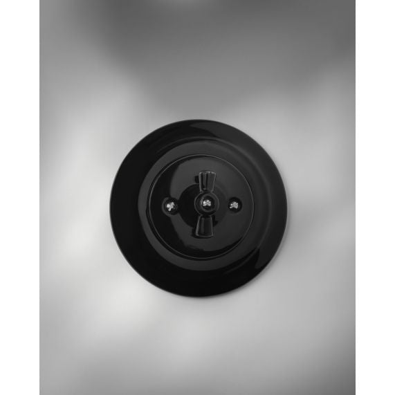 RETRO-INDUS switch porcelain flush mounted black