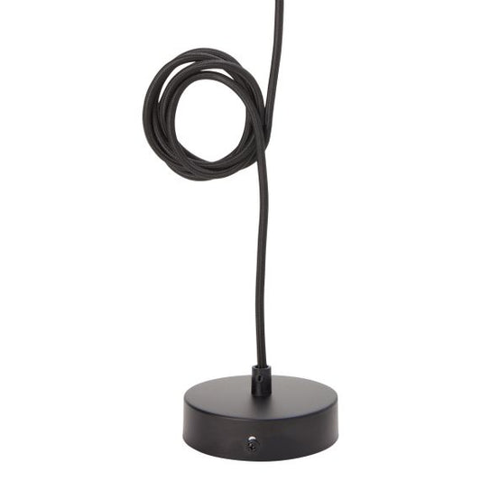 Pack Suspension Béton Gris+Câble 2M Text.+Pavillon Acier Noir 187557 + Big bulb LED Filament Spiral Globe G200 6W Amb.Dim 716627