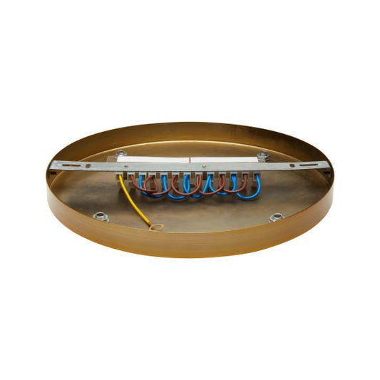 Plafonnier Acier D.300mm Rétro Or 5 Sorties + Arrêts Pour Câbles D.6mm