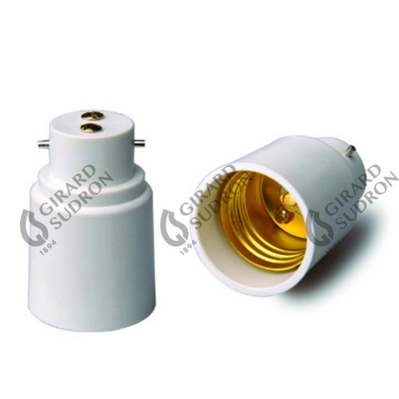 Adaptateur B22-E27 plastique Blanc