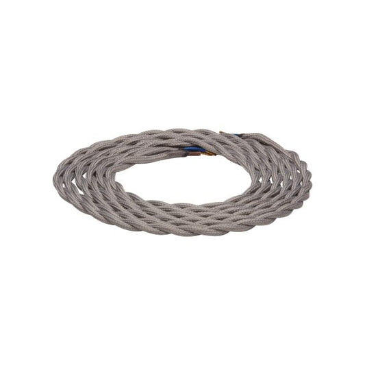 Cable torsadé gris 2 mètres 2 x 0,75mm2