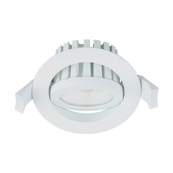 Cavell - Spot encastré inclinable LED IP 65 Ø86 x 75 enc.Ø75 10W 4000K 900lm 45° blanc