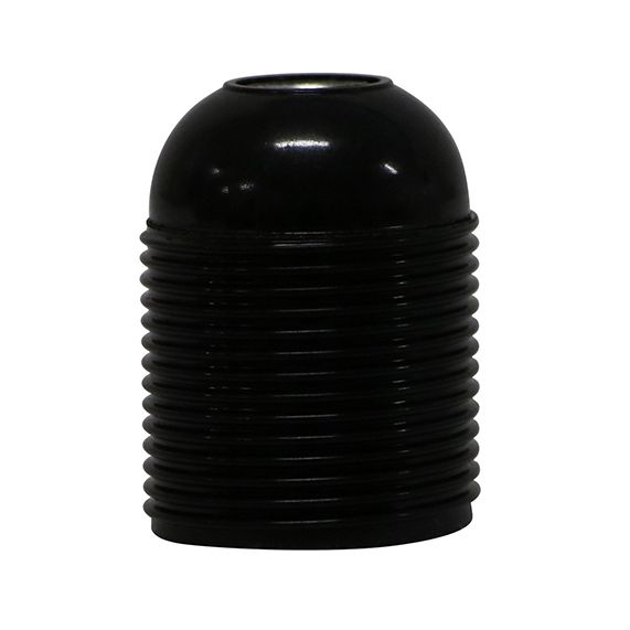 Douille E27 Filetée Noire Culot Terre Montée