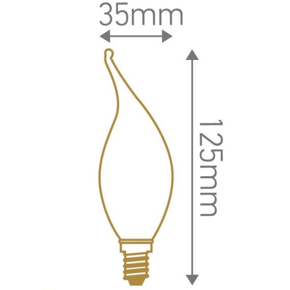 Flamme CV4 Filament LED 4W E14 2700K 300Lm Dim. Mat