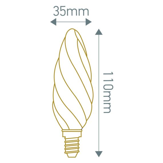 Candle F6 LED Filament 4W E14 320lm 2700K Dim. Cl.