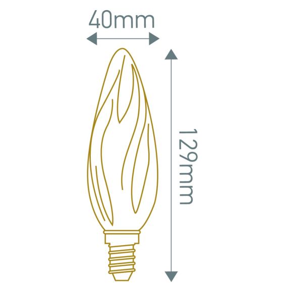 Flamme GS8 Filament LED 2W E14 2500K 200Lm Amb.