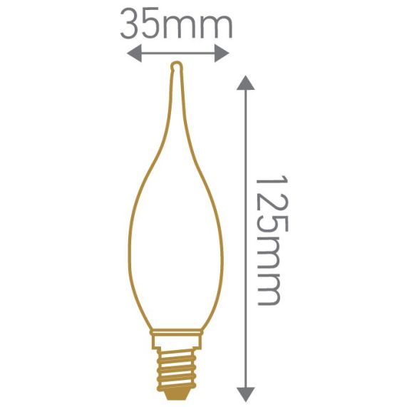 Flamme GS4 Filament LED 2W E14 2500K 200Lm Amb.
