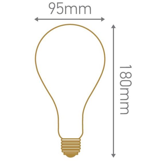 Ampoule Géante Filament LED TWISTED 180mm 4W E27 2000K 160Lm Dim. Smoky