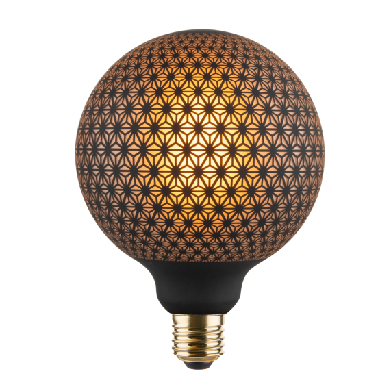 Globe G125 E27 Noire tatoo Graphique 6W 130lm 1800K dim