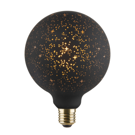 Globe G125 E27 Noire Constellation Graphique 6W 50lm 1800K dim