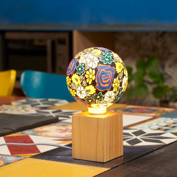 Globe G125 E27 Bleu/orange Bresilienne imprimé floral 4W 470lm 2700K dim