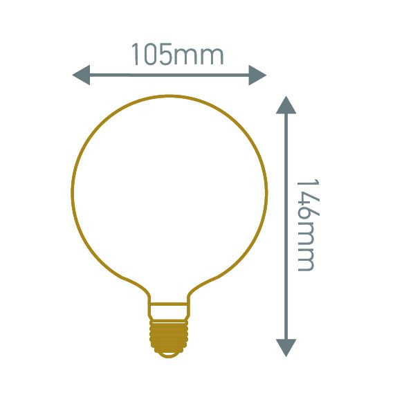 Ampoule Plate G105 6W 670lm E27 2700K Mat. Dim