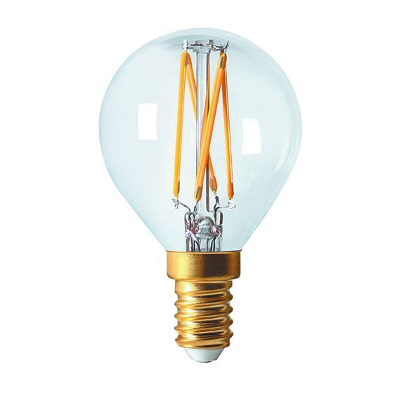 Golfball G45 Filament LED 5W E12 2700K 520Lm Dim Cl.