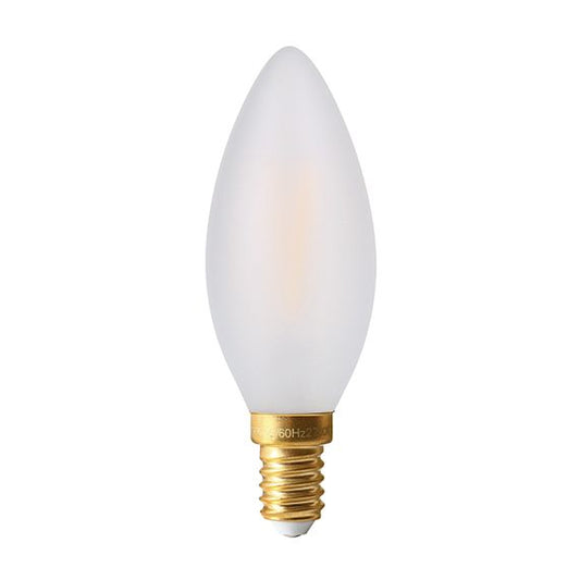***PRIX DESTOCKAGE*** Flamme Lisse Filament Led E14 3W 280Lm 2700K 360° Satinée 25000H