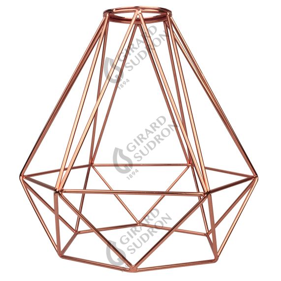 Abat-jour cage métal H.21cm cuivre
