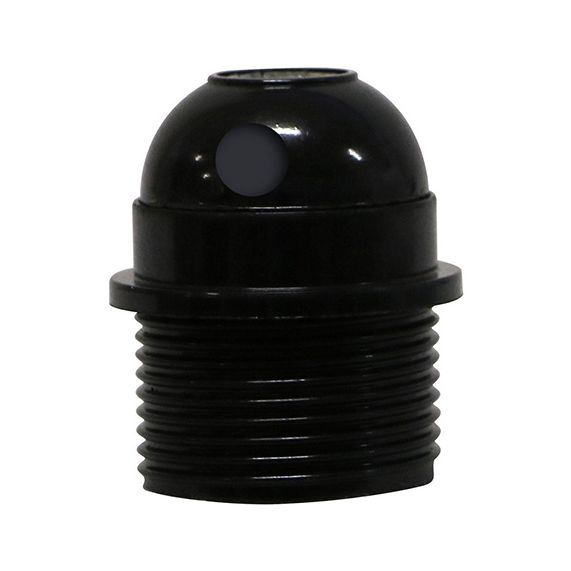 Douille E27 Filetée avec Portée Noire Culot Percé Montée