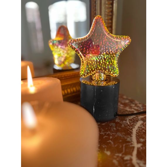 Lampe a poser E27 noir effet marbre Paros 220-240V IP20 98x90mm