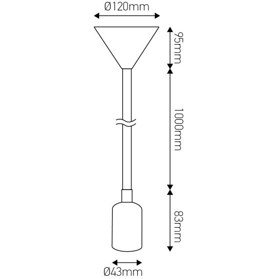 FS EcoWatts - Suspension E27 silicone câb. text. L.120cm rouge
