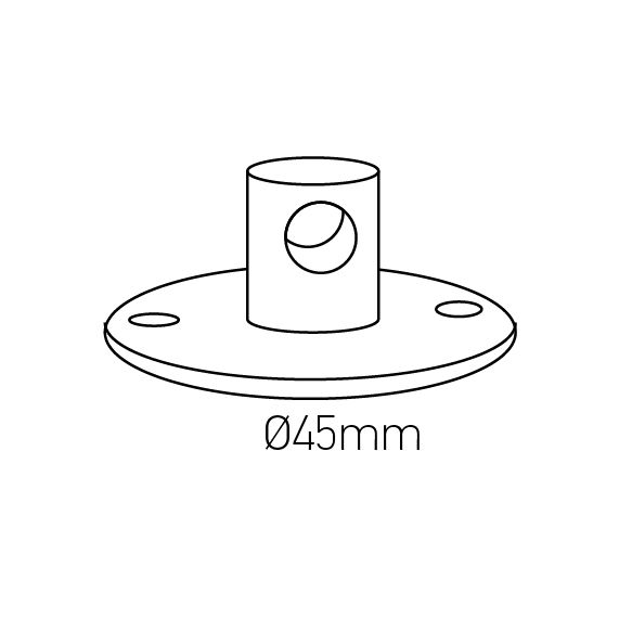 Crochet métal base ø45mm noir x 5