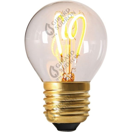Sphérique G45 Filament LED Torsadée 4W 2200K 270lm E27 Non Dim. Cl.